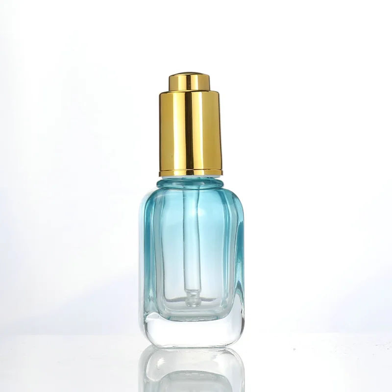 Cosmetic packaging essential oil liquid serum clear frosted bottle 