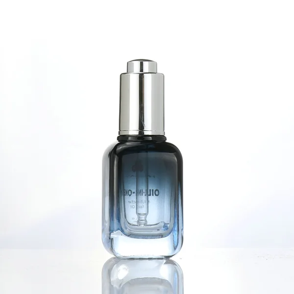 Cosmetic packaging essential oil liquid serum clear frosted bottle 