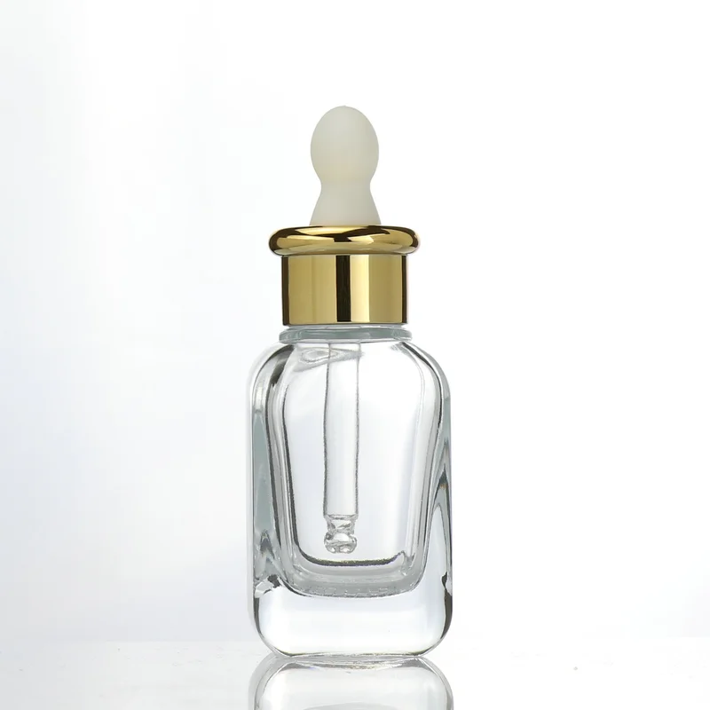 Cosmetic packaging essential oil liquid serum clear frosted bottle 