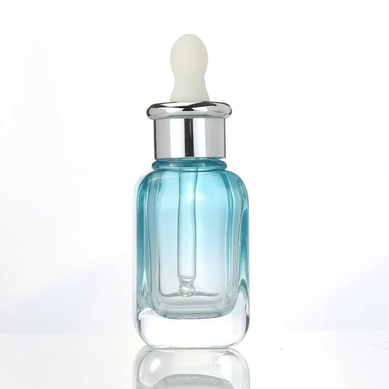 Skincare packaging 30ml clear frosted cosmetic glass dropper bottle