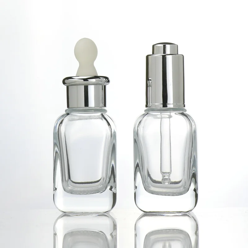 serum oil packaging 30ml clear frosted cosmetic glass dropper bottle