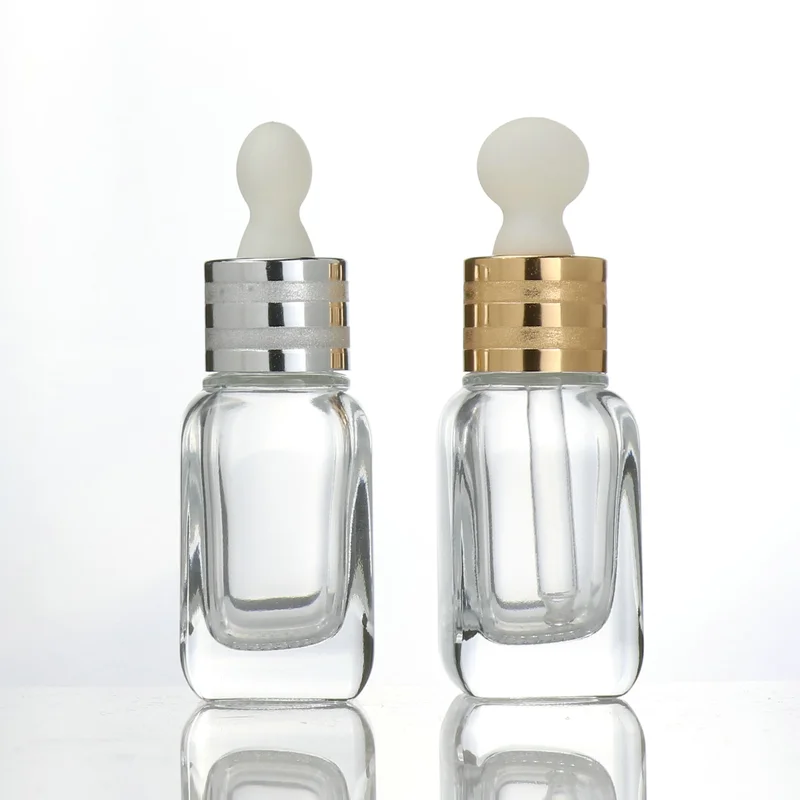 serum oil packaging 30ml clear frosted cosmetic glass dropper bottle