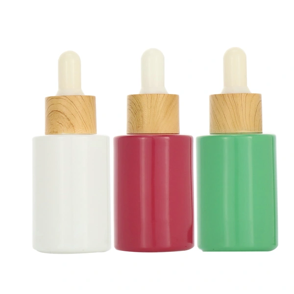 Frosted Glass Face Oil Serum 30ml Glass Pump Cosmetic Dropper Bottle