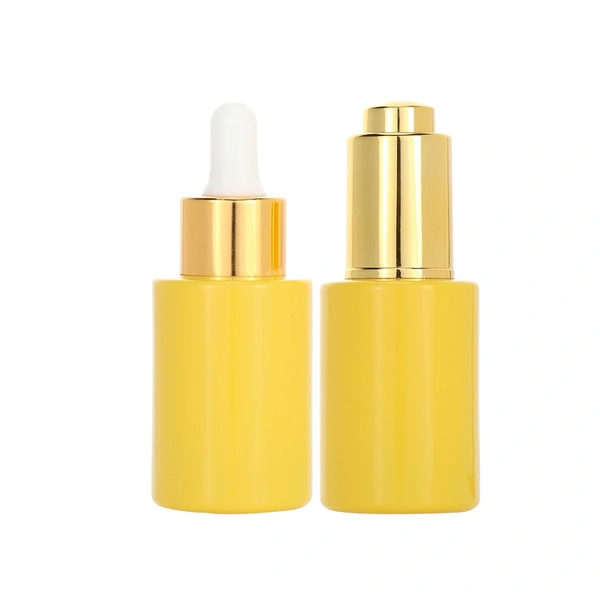 Frosted Glass Face Oil Serum 30ml Glass Pump Cosmetic Dropper Bottle