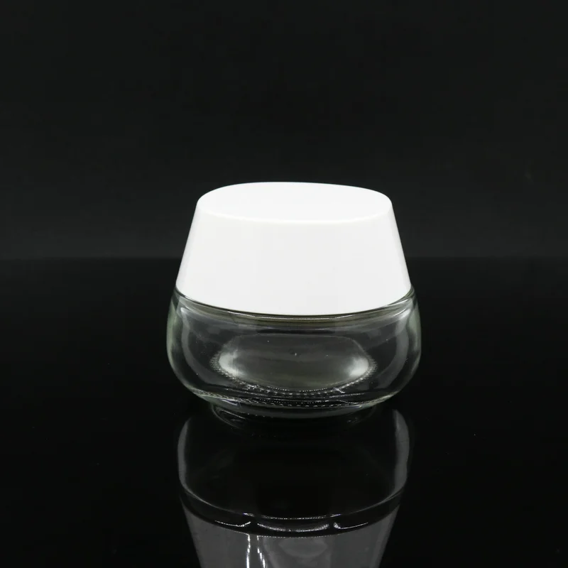 natural Packaging 30gclear frosted glass jar  skincare container
