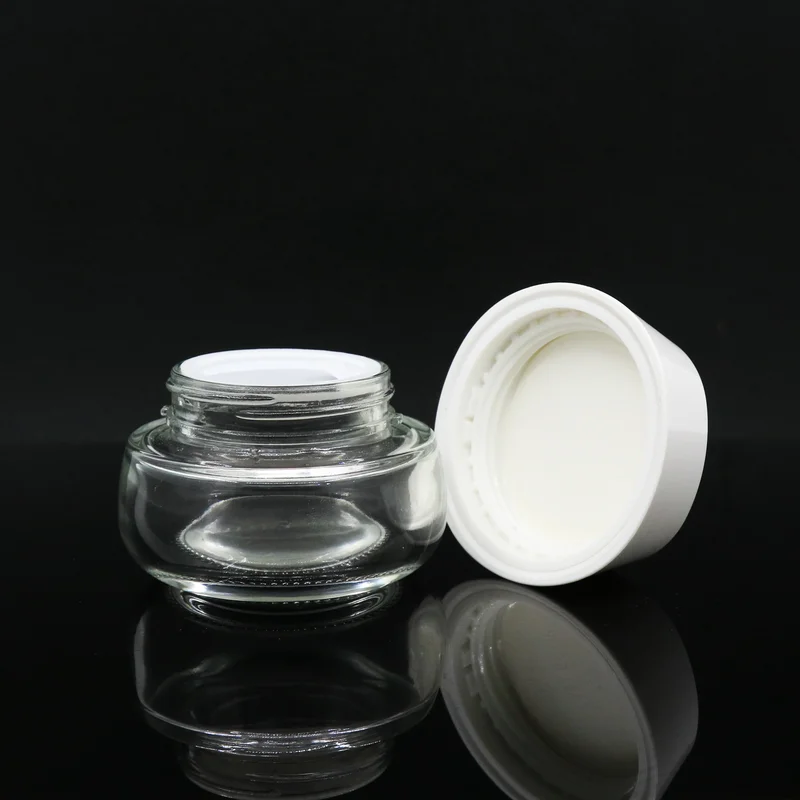 natural Packaging 30gclear frosted glass jar  skincare container