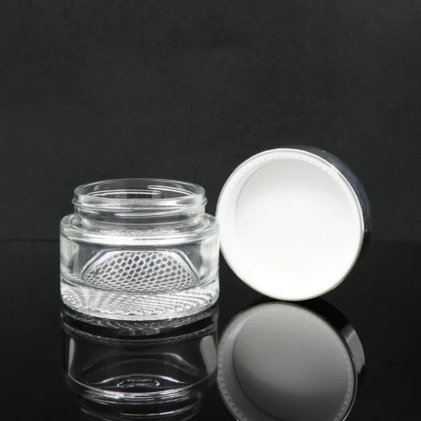 30g 50g  frosted silver screw lid face glass body cream jar