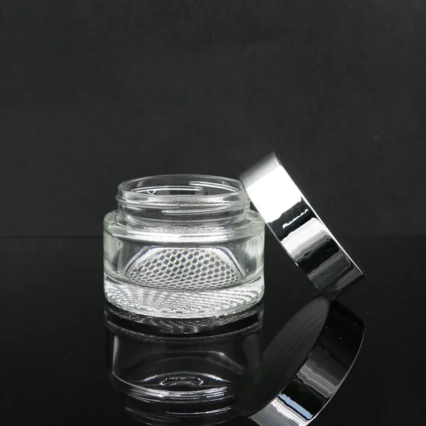30g 50g  frosted silver screw lid face glass body cream jar