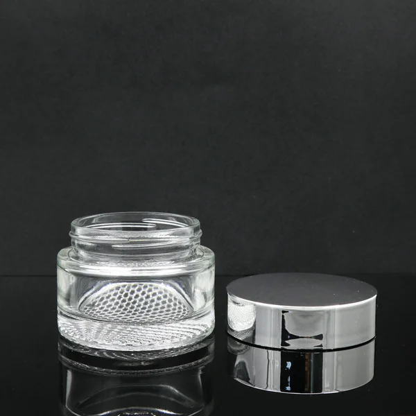 30g 50g  frosted silver screw lid face glass body cream jar