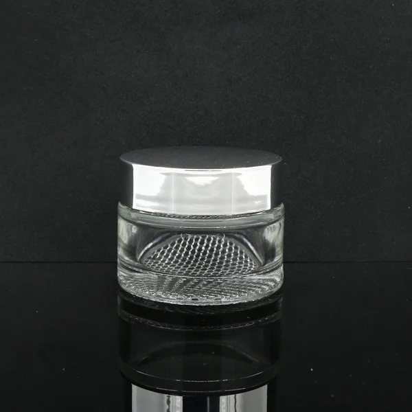 30g 50g  frosted silver screw lid face glass body cream jar