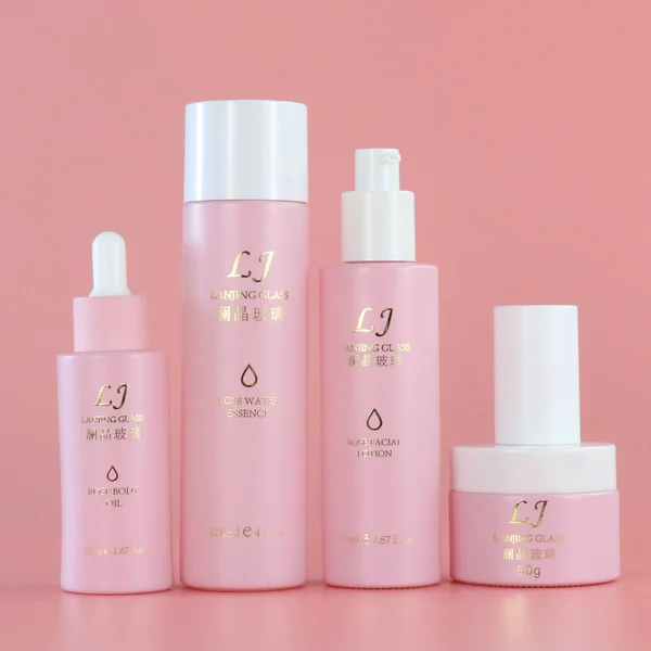  100ml cosmetics packaging face cream serum cosmetic pump bottle sets
