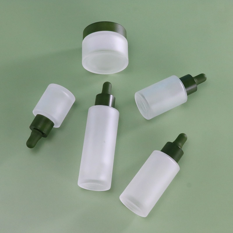 Luxury Cosmetic Product Gradient Pink Glass Lotion bottle packing 