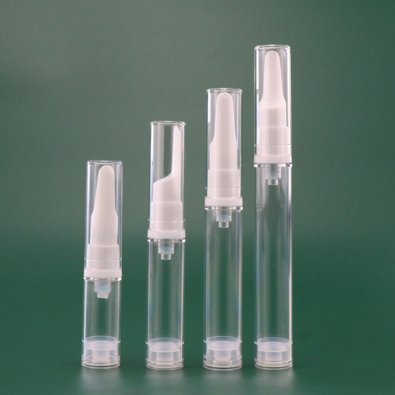 syringe shaped plastic airless cosmetic bottle