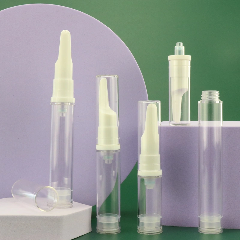 syringe shaped plastic airless cosmetic bottle