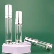Professional metalized cosmetic packaging aluminum airless shiny gold spray bottle