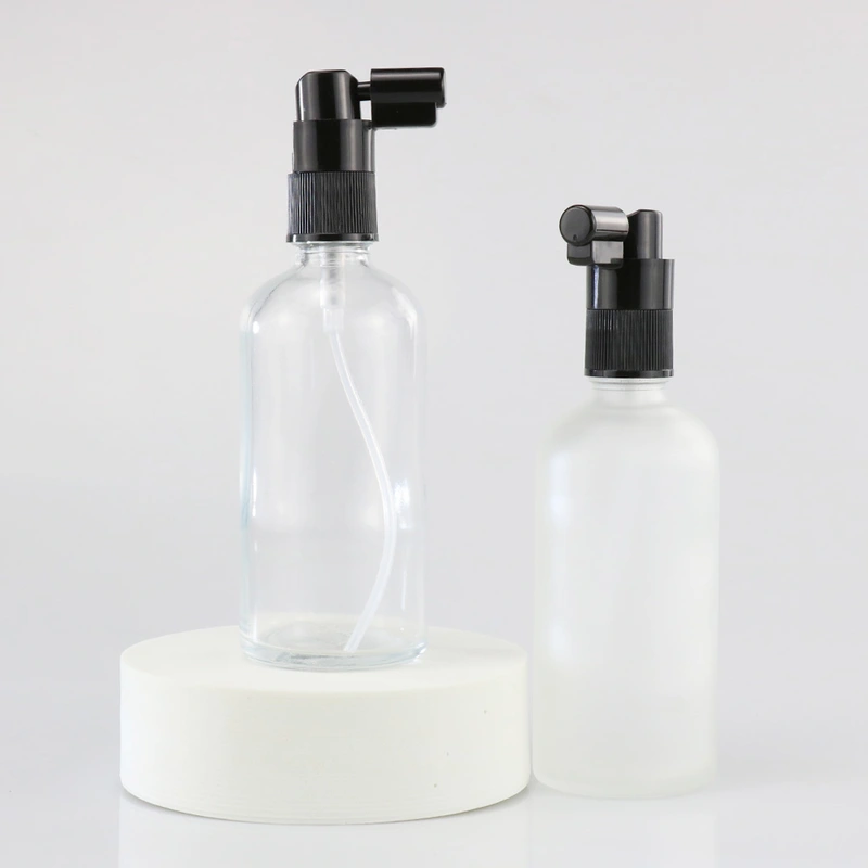 frosted empty perfume glass dropper spray boston round  bottle