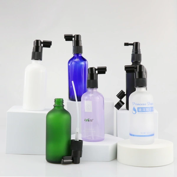 frosted empty perfume glass dropper spray boston round  bottle