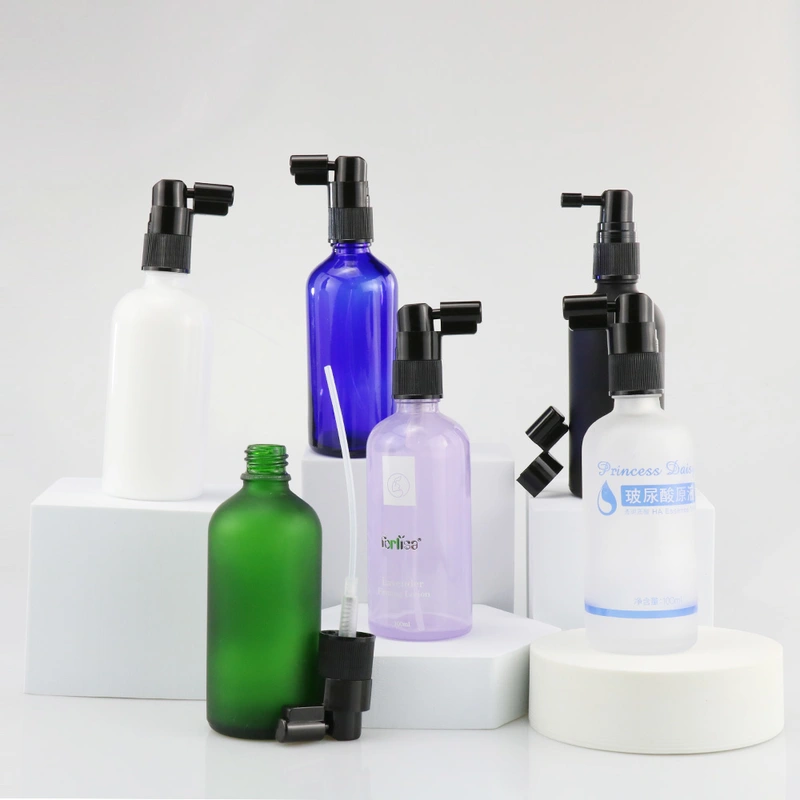 frosted empty perfume glass dropper spray boston round  bottle