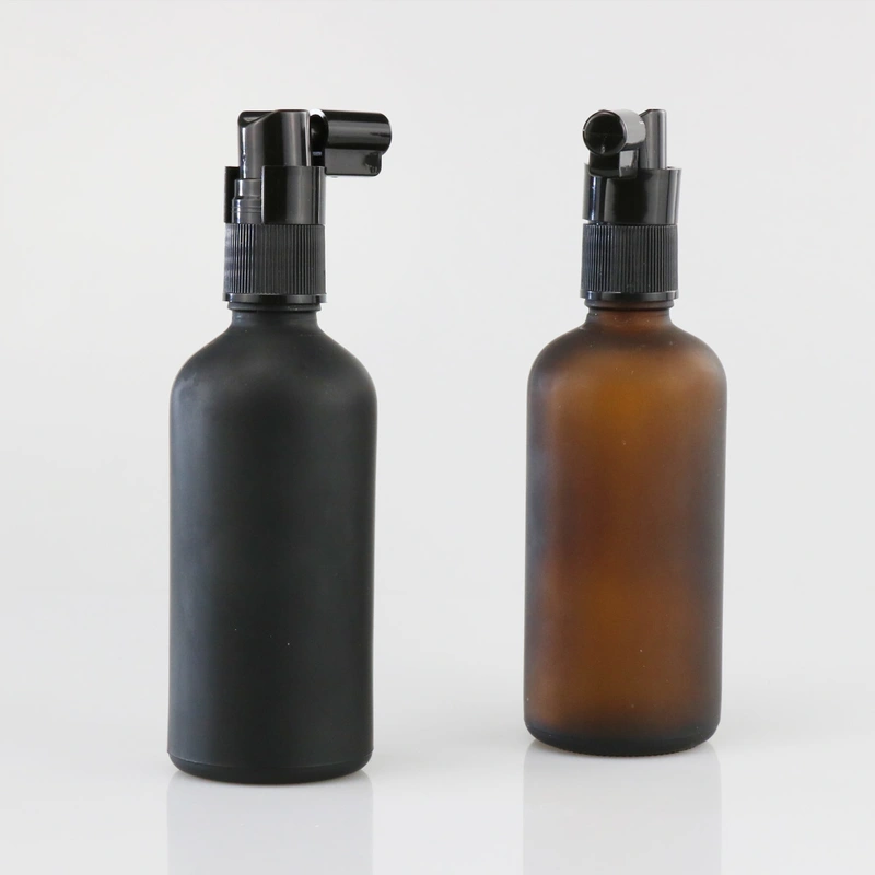 frosted empty perfume glass dropper spray boston round  bottle