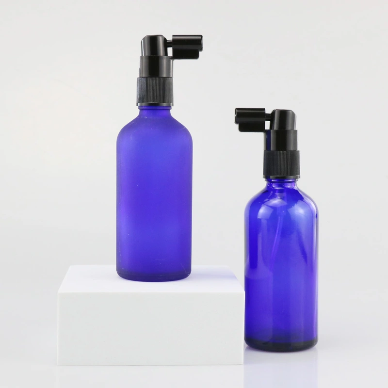 frosted empty perfume glass dropper spray boston round  bottle