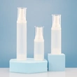 frosted AS cosmetics airless lotion pump bottle with white cap