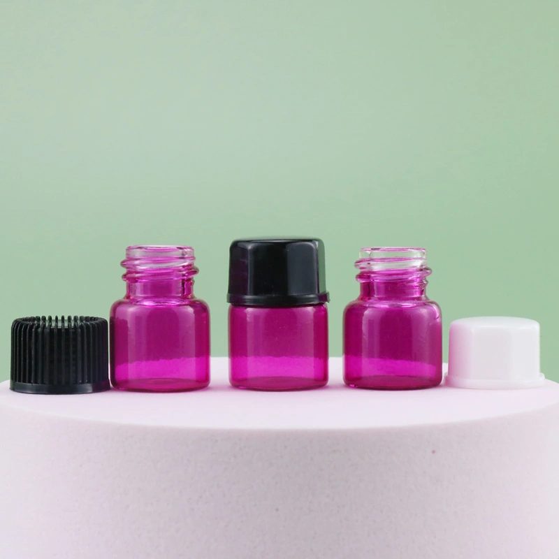 1ml 3.5ml 10ml 15 ml high end mini glass child proof dropper glass bottle pink