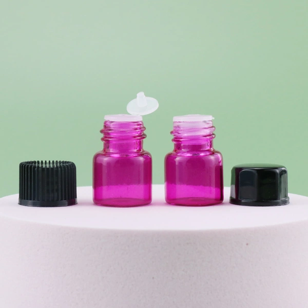 pink mini essential oils vial perfume glass dropper bottles