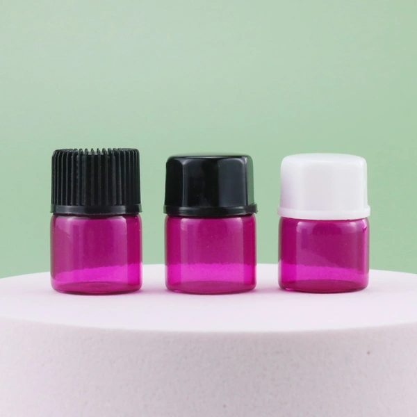 pink 1ml Serum Glass Dropper Bottles Cosmetic Olive Essential Oil