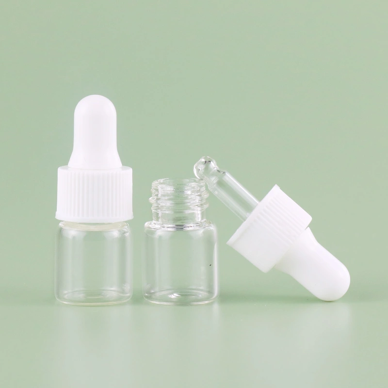 clear 1ml 2ml 3ml 5ml empty glass dropper cosmetic packaging small bottle