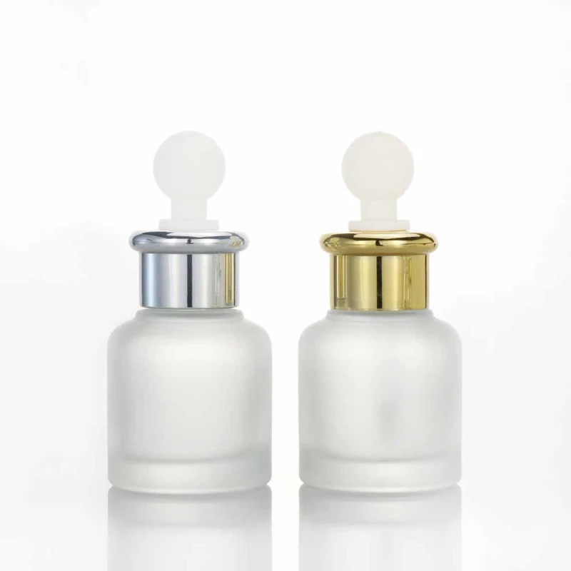 50ml clear empty l cream glass dropper serum round  cosmetic bottle