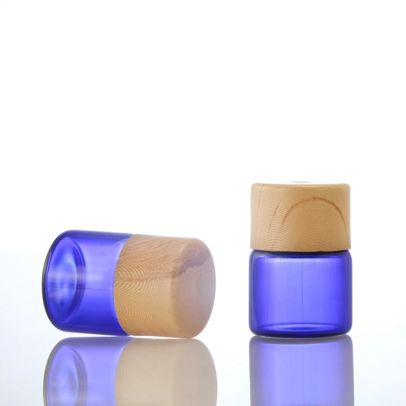 wholesale luxury 5ml clear  blue glass bottle with dropper cap 