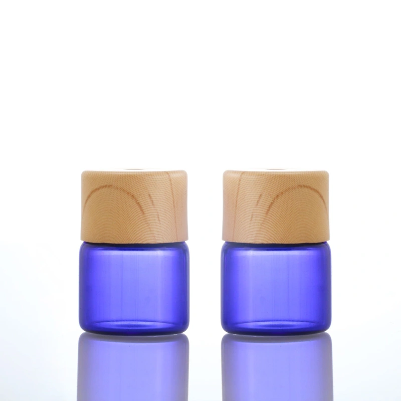 wholesale luxury 5ml clear  blue glass bottle with dropper cap 