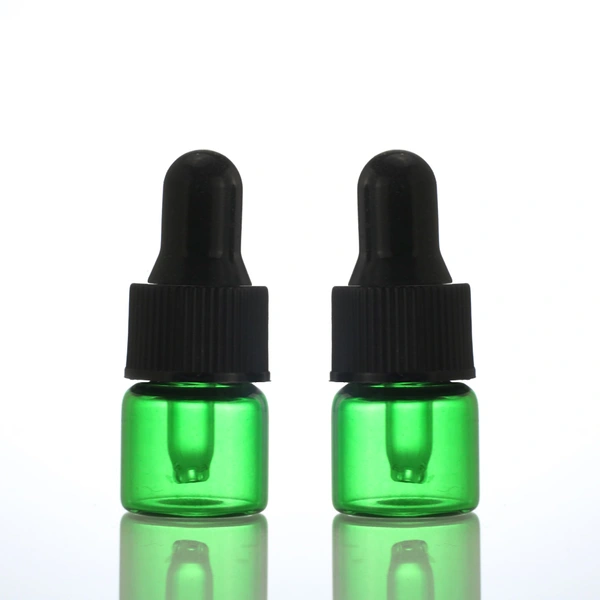  Glass Essential Oil Vial with black cap and reducer