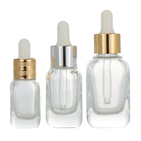 10ml square empty cream glass dropper serum round  cosmetic bottle