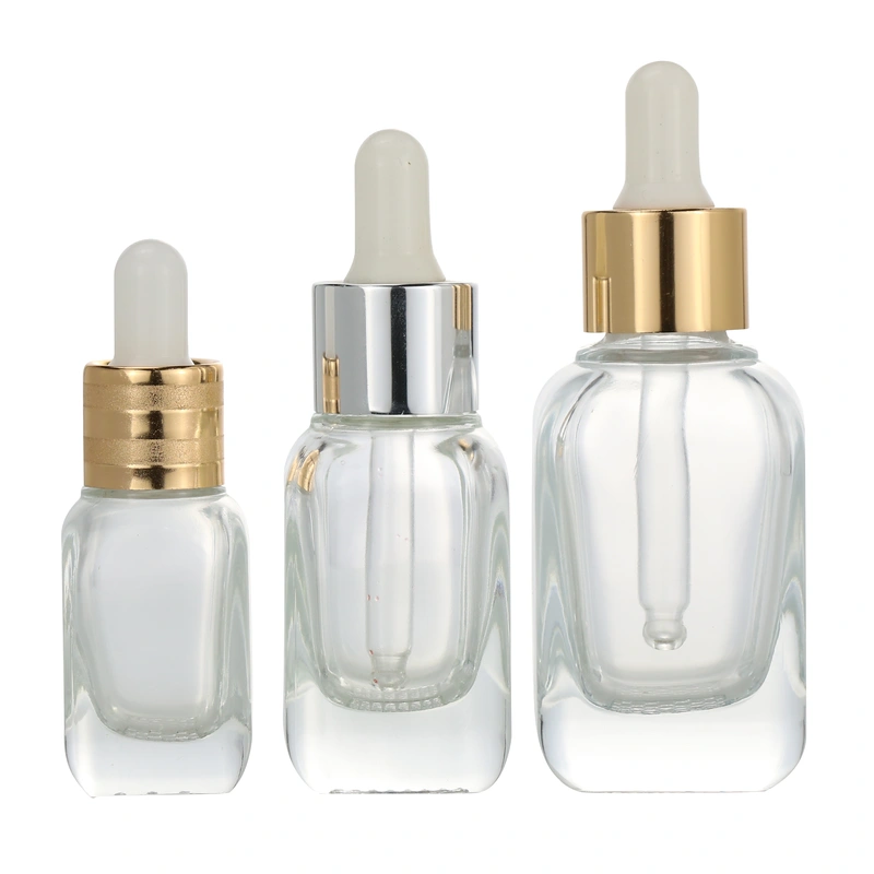 10ml square empty cream glass dropper serum round  cosmetic bottle