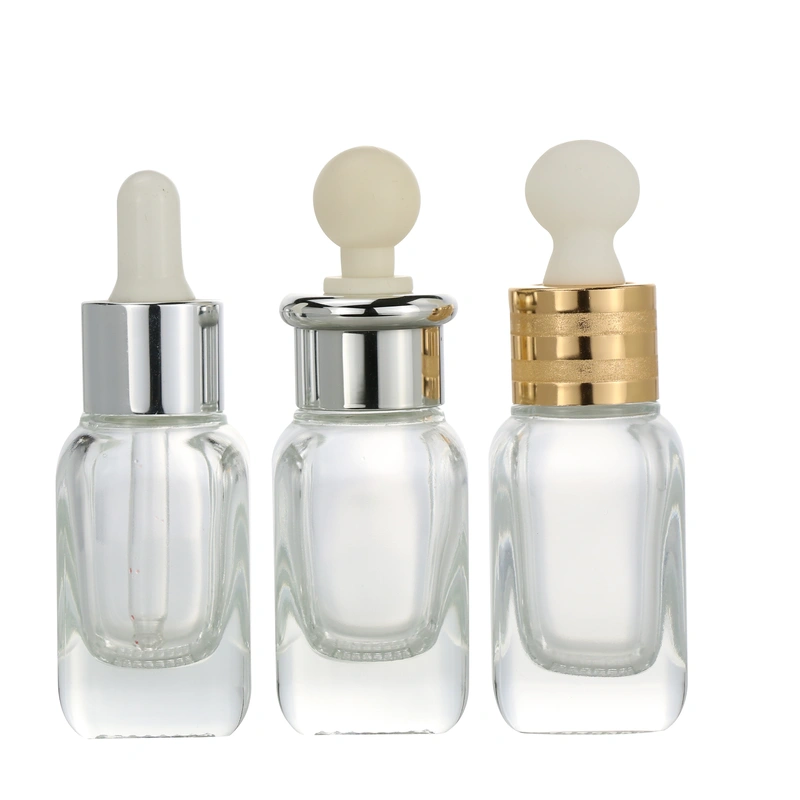 square empty cream glass dropper serum round  cosmetic bottle