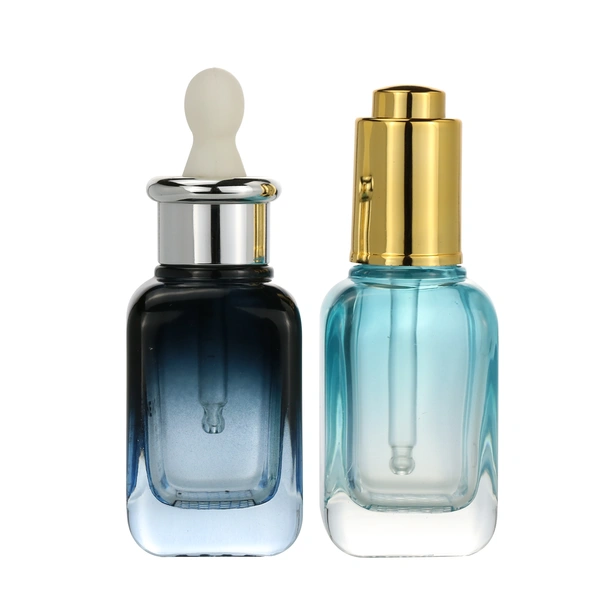 20ml square empty cream glass dropper serum round  cosmetic bottle