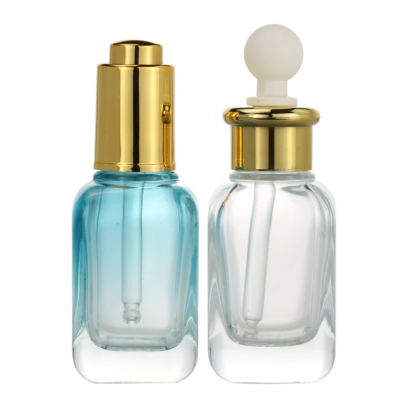 20ml square empty cream glass dropper serum round  cosmetic bottle