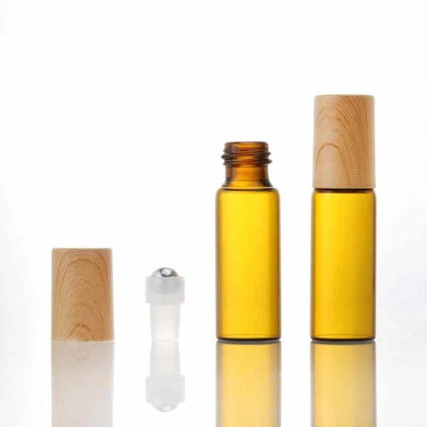 blue pink thin portable travel glass roll on perfume bottle