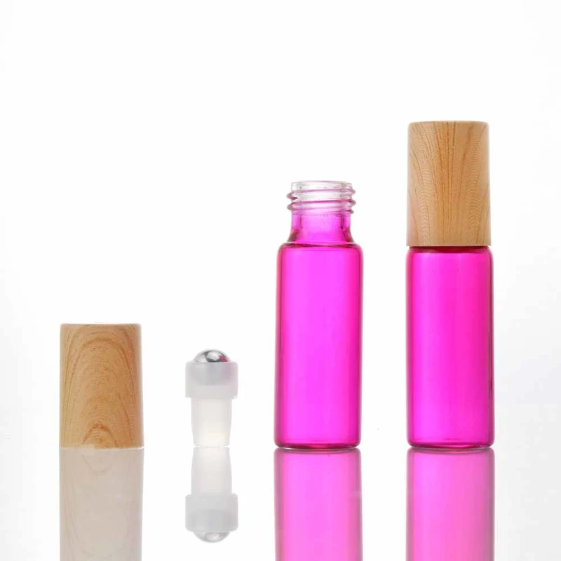 blue 10ml amber glass roll on bottles with stainless steel roller ball