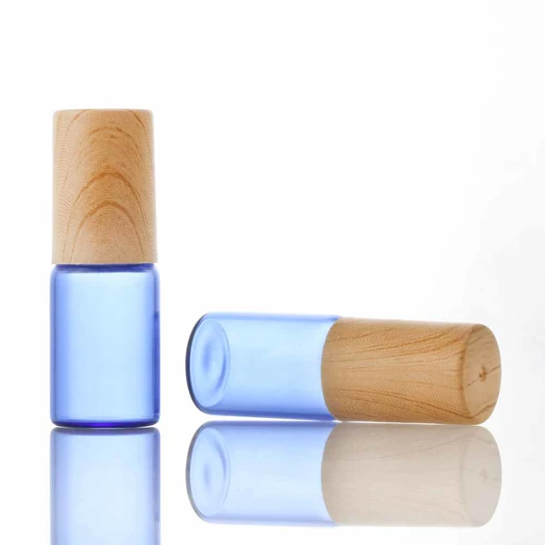 blue 10ml essential oil roll on perfume glass roller bottle