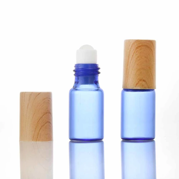 blue 10ml essential oil roll on perfume glass roller bottle