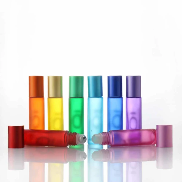 Roller  10ML amber colorful glass roll on bottle with caps