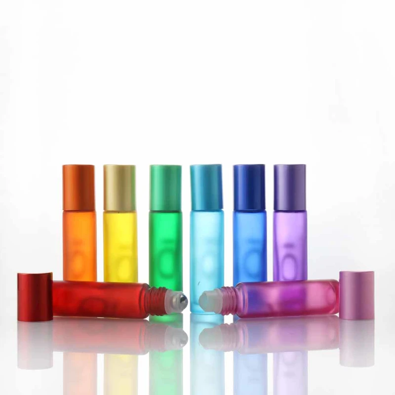 Roller  10ML amber colorful glass roll on bottle with caps
