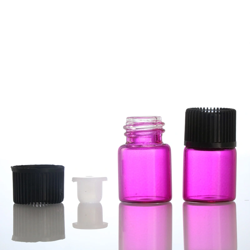 Wholesale Essential Oil Glass Mini Sample pink Glass Vial
