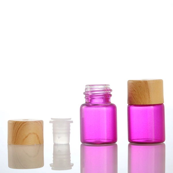 Wholesale Essential Oil Glass Mini Sample pink Glass Vial