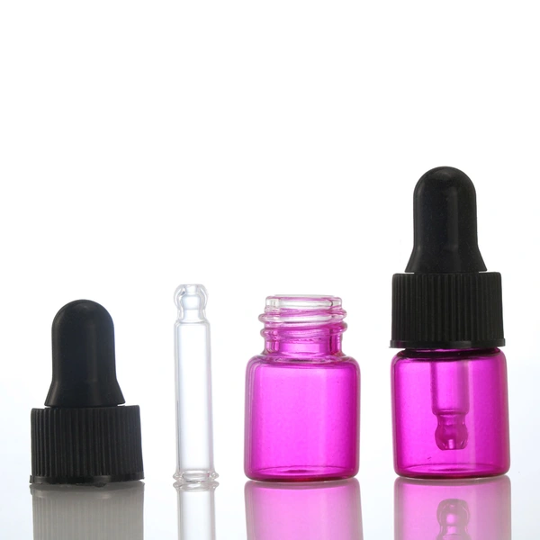 Wholesale Essential Oil Glass Mini Sample pink Glass Vial