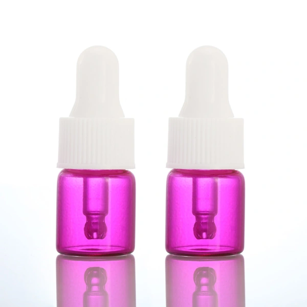 Wholesale Essential Oil Glass Mini Sample pink Glass Vial