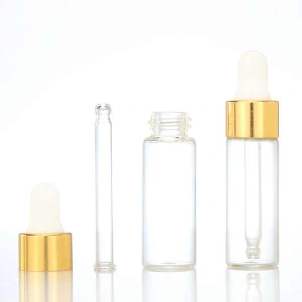 5ml clear Glass Vial With Inner Plug And Screw Cap