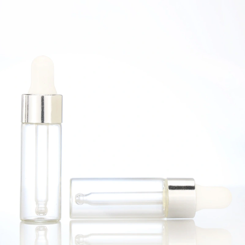 5ml clear Glass Vial With Inner Plug And Screw Cap